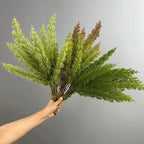 Artificial Foxtail Fern Bush, Realistic Persian Fern Plant, Tropical Greenery for Indoor Outdoor Decor, 22"