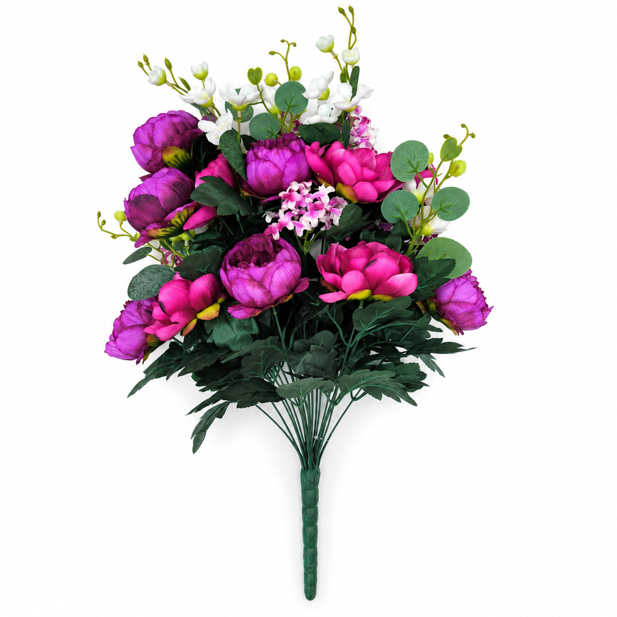 Artificial Peony Bush, 24 Blooms, 22" Tall, Wedding Decoration, Mixed Material, Bush Style, No Vase Included