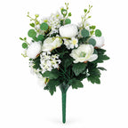 Artificial Peony Bush, 24 Blooms, 22" Tall, Wedding Decoration, Mixed Material, Bush Style, No Vase Included