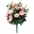 Artificial Peony Bush, 24 Blooms, 22" Tall, Wedding Decoration, Mixed Material, Bush Style, No Vase Included
