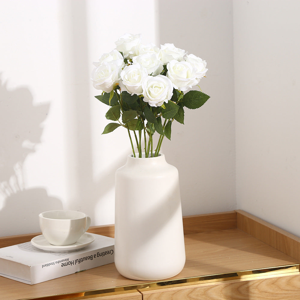 Artificial Silk Rose Single Stem, 20" Tall with 2.76" Bloom, Set of 10 - Wedding Decor, Home Styling, Valentine's Day