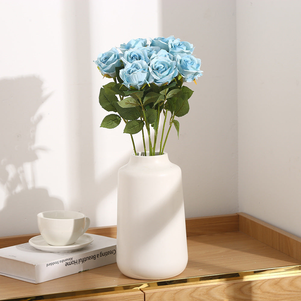 Artificial Silk Rose Single Stem, 20" Tall with 2.76" Bloom, Set of 10 - Wedding Decor, Home Styling, Valentine's Day