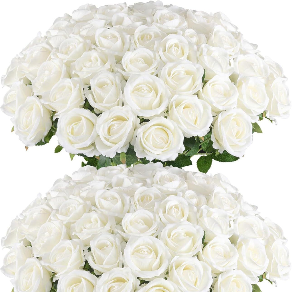 Artificial Silk Rose Single Stem, 20" Tall with 2.76" Bloom, Set of 10 - Wedding Decor, Home Styling, Valentine's Day
