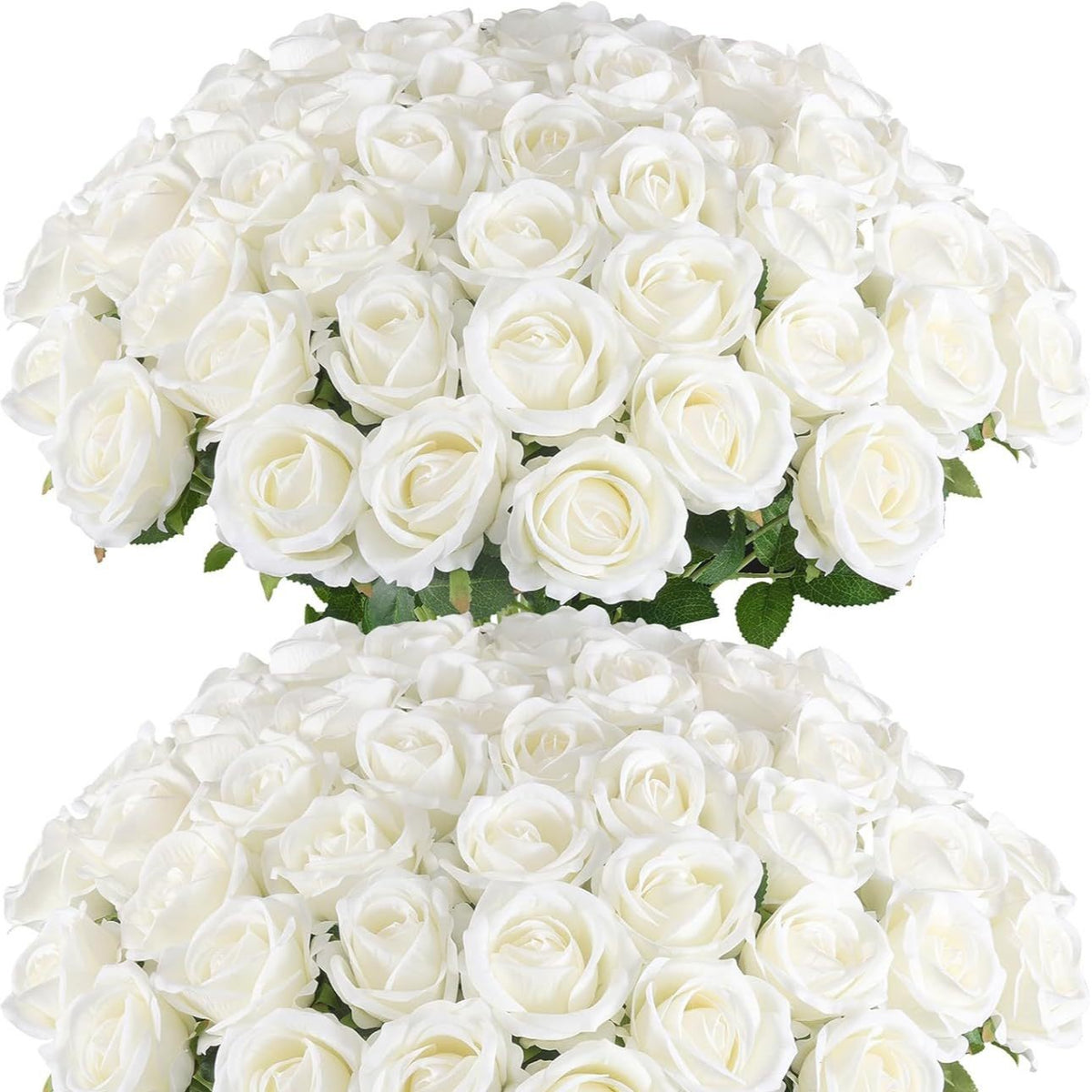 Artificial Silk Rose Single Stem, 20" Tall with 2.76" Bloom, Set of 10 - Wedding Decor, Home Styling, Valentine's Day