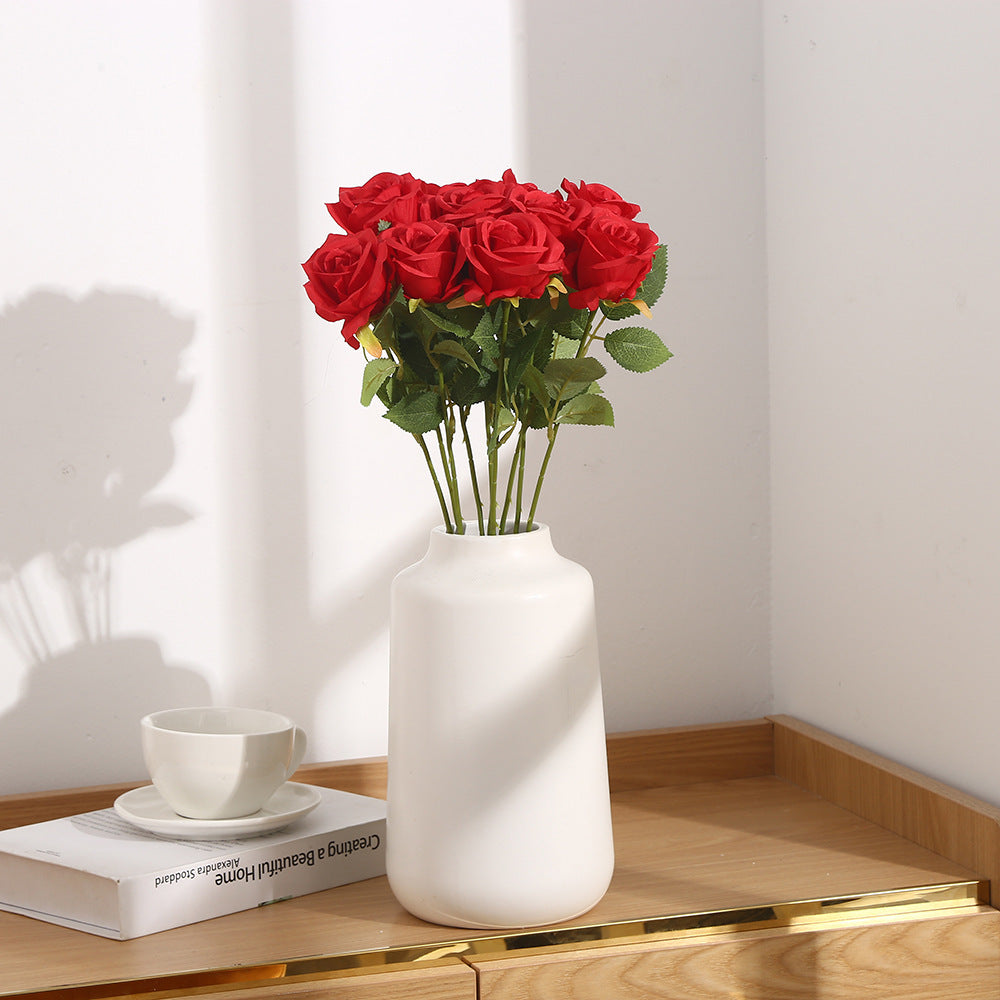 Artificial Silk Rose Single Stem, 20" Tall with 2.76" Bloom, Set of 10 - Wedding Decor, Home Styling, Valentine's Day