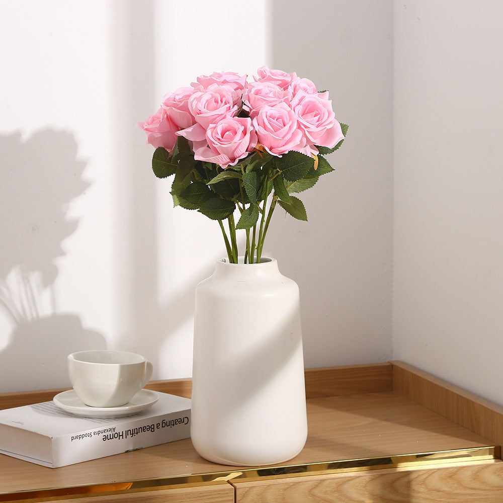 Artificial Silk Rose Single Stem, 20" Tall with 2.76" Bloom, Set of 10 - Wedding Decor, Home Styling, Valentine's Day