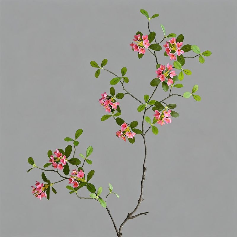 Artificial Island Flower Stem, 45" Tall, Silk Material, Single Stem with 9 Blooms, Light Luxury Style for Home, Hotel, Wedding Decor