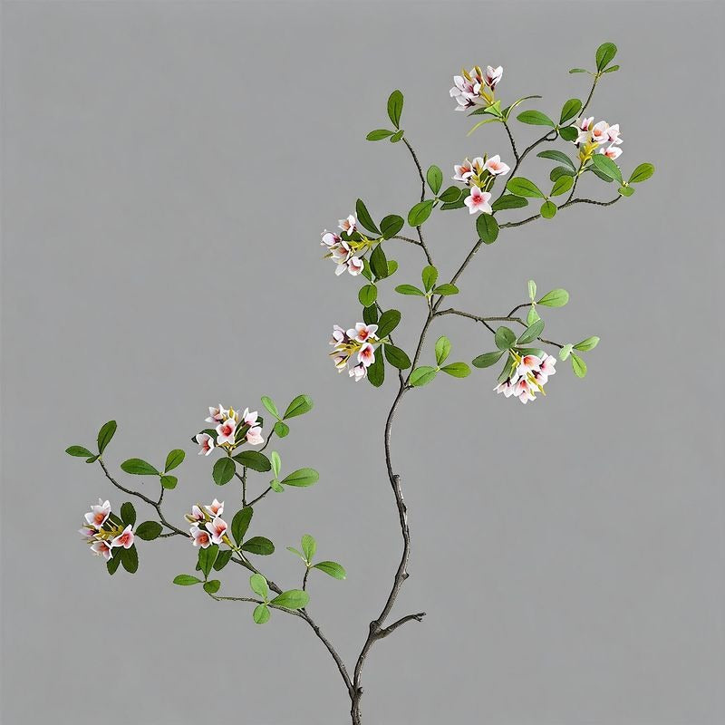 Artificial Island Flower Stem, 45" Tall, Silk Material, Single Stem with 9 Blooms, Light Luxury Style for Home, Hotel, Wedding Decor