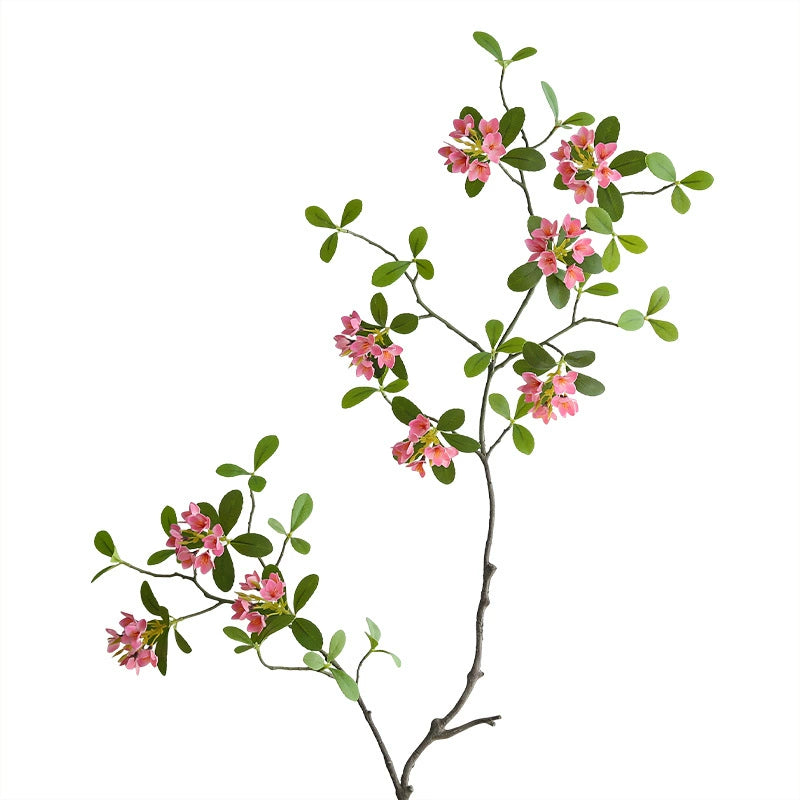 Artificial Island Flower Stem, 45" Tall, Silk Material, Single Stem with 9 Blooms, Light Luxury Style for Home, Hotel, Wedding Decor