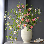Artificial Island Flower Stem, 45" Tall, Silk Material, Single Stem with 9 Blooms, Light Luxury Style for Home, Hotel, Wedding Decor