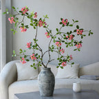 Artificial Island Flower Stem, 45" Tall, Silk Material, Single Stem with 9 Blooms, Light Luxury Style for Home, Hotel, Wedding Decor