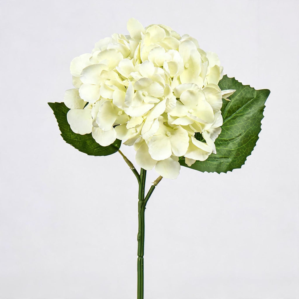 Artificial Hydrangea Single Stem, 16" Tall, 6" Bloom, Wedding & Event Decor, Indoor Use