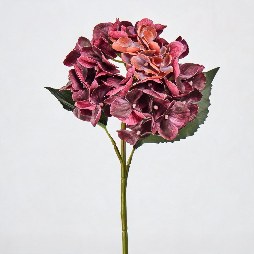 Artificial Hydrangea Single Stem, 16" Tall, 6" Bloom, Wedding & Event Decor, Indoor Use