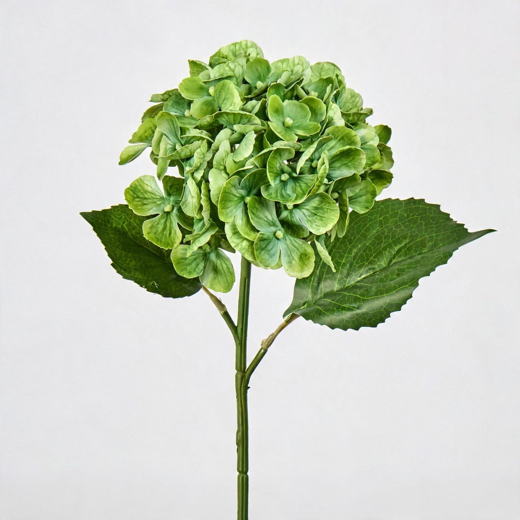 Artificial Hydrangea Single Stem, 16" Tall, 6" Bloom, Wedding & Event Decor, Indoor Use
