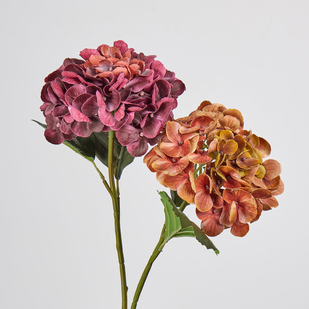 Artificial Hydrangea Single Stem, 16" Tall, 6" Bloom, Wedding & Event Decor, Indoor Use