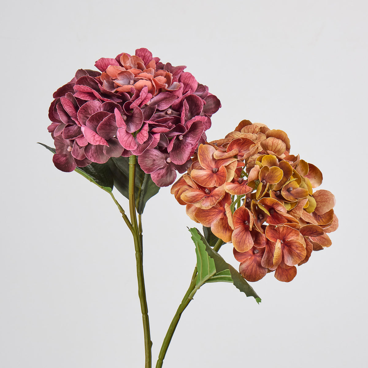 Artificial Hydrangea Single Stem, 16" Tall, 6" Bloom, Wedding & Event Decor, Indoor Use