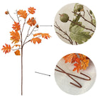 Artificial Maple Branch with Berries, 34" Single Stem Silk Fall Decor, Indoor Home or Commercial Display