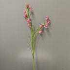Artificial Fritillary Flower Stem, Single Stem with 12 Blooms, White & Green, 35", Silk Material, Perfect for Home, Hotel, Wedding & Window Displays