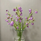 Artificial Fritillary Flower Stem, Single Stem with 12 Blooms, White & Green, 35", Silk Material, Perfect for Home, Hotel, Wedding & Window Displays