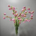 Artificial Fritillary Flower Stem, Single Stem with 12 Blooms, White & Green, 35", Silk Material, Perfect for Home, Hotel, Wedding & Window Displays