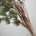 Artificial Pine Branches, Single Stem with 11 Pine Needles, 43" Tall, Real-Touch Latex Material, Modern Style for Office, Hotel, or Home Decor