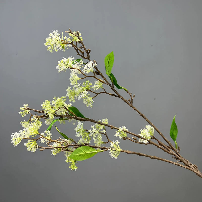 Artificial Osmanthus Branch, Light Luxury Faux Flower, 35" Single Stem with 3 Branches, PE/PVC, 6 Colors - Home, Hotel & Commercial Decor
