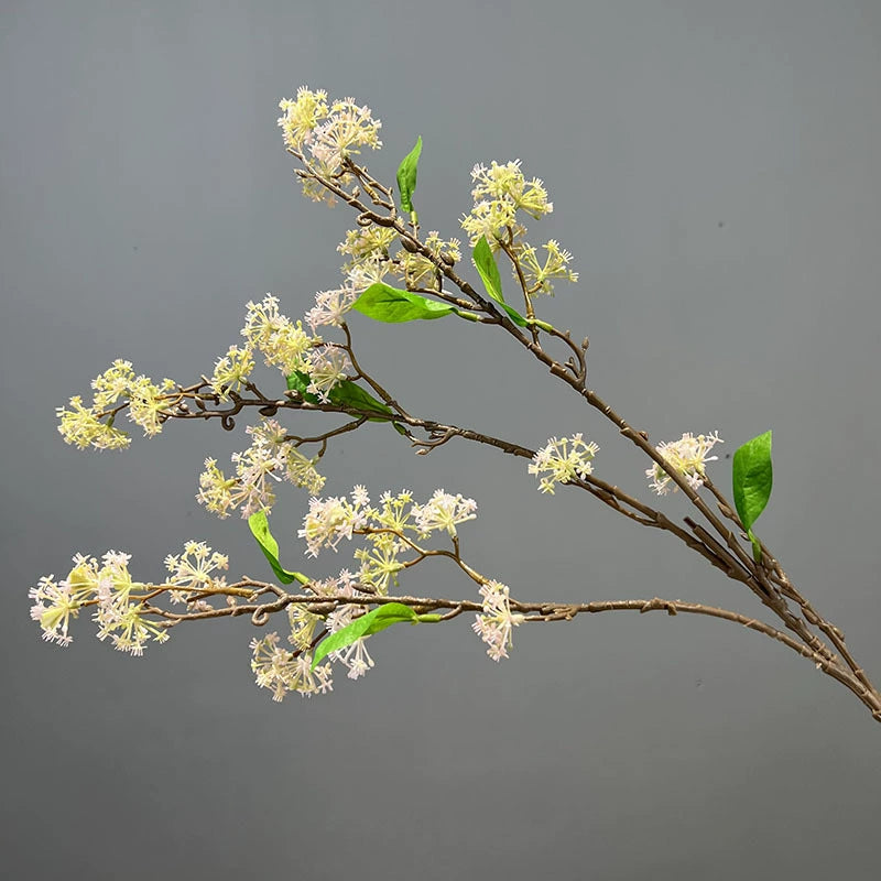 Artificial Osmanthus Branch, Light Luxury Faux Flower, 35" Single Stem with 3 Branches, PE/PVC, 6 Colors - Home, Hotel & Commercial Decor