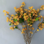 Artificial Osmanthus Branch, Light Luxury Faux Flower, 35" Single Stem with 3 Branches, PE/PVC, 6 Colors - Home, Hotel & Commercial Decor