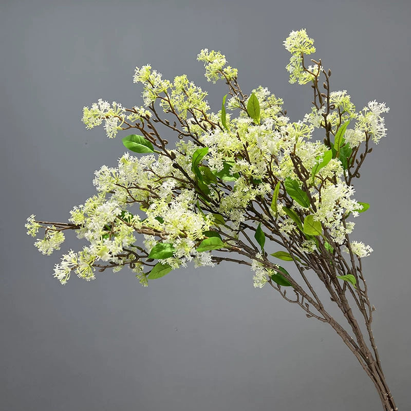 Artificial Osmanthus Branch, Light Luxury Faux Flower, 35" Single Stem with 3 Branches, PE/PVC, 6 Colors - Home, Hotel & Commercial Decor