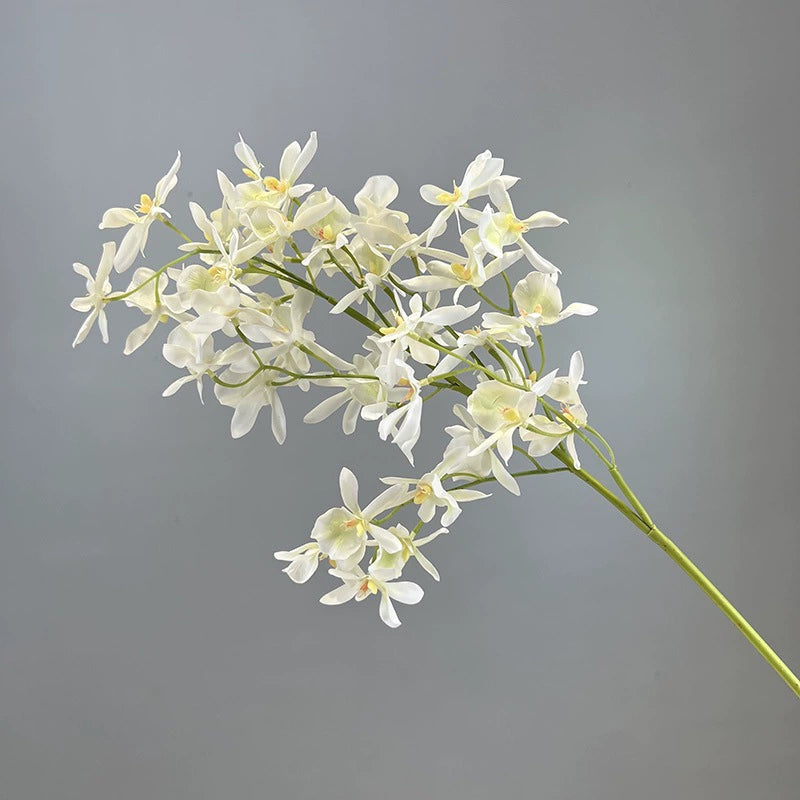 Real-Touch Spider Orchid Artificial Flower, Single Stem with 42 Blooms, 35", White, Pink, Purple, Yellow, Orange, Indoor Decor, Hotel Displays