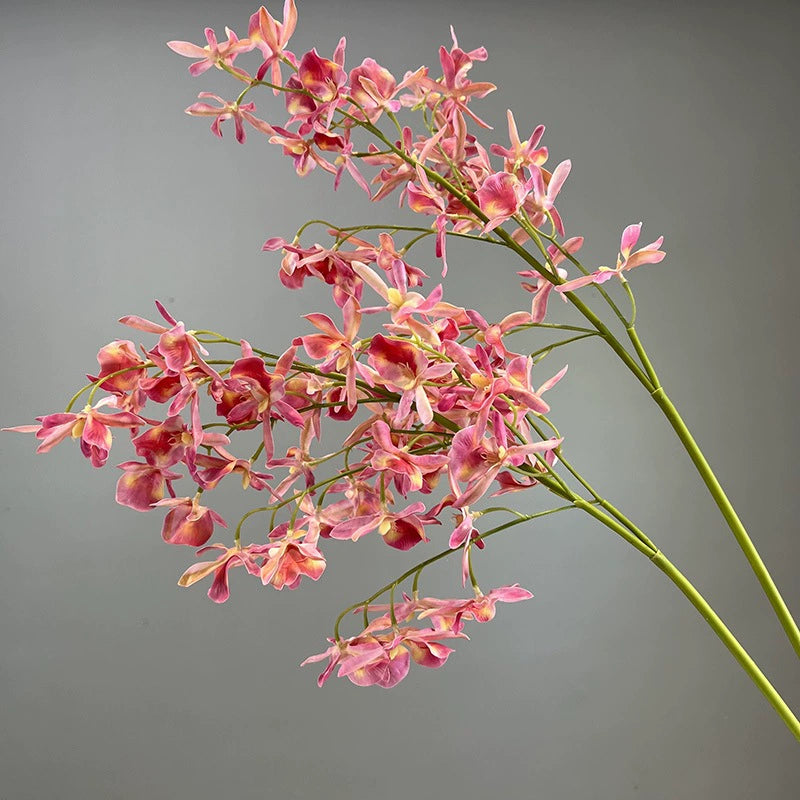 Real-Touch Spider Orchid Artificial Flower, Single Stem with 42 Blooms, 35", White, Pink, Purple, Yellow, Orange, Indoor Decor, Hotel Displays