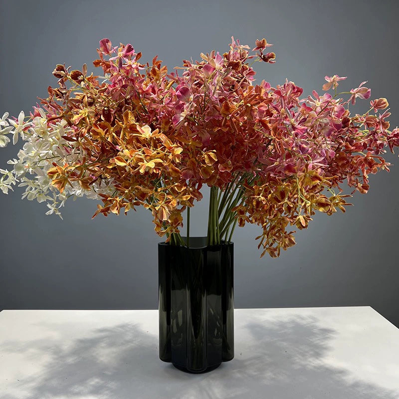 Real-Touch Spider Orchid Artificial Flower, Single Stem with 42 Blooms, 35", White, Pink, Purple, Yellow, Orange, Indoor Decor, Hotel Displays