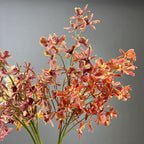 Real-Touch Spider Orchid Artificial Flower, Single Stem with 42 Blooms, 35", White, Pink, Purple, Yellow, Orange, Indoor Decor, Hotel Displays