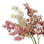 Real-Touch Spider Orchid Artificial Flower, Single Stem with 42 Blooms, 35", White, Pink, Purple, Yellow, Orange, Indoor Decor, Hotel Displays