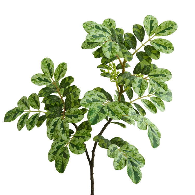Artificial Snowflake Leaf Stem, Modern Luxury Style, 28" Height, PE/PVC Material, Indoor Decor for Home, Office, Hotel, White/Green Options