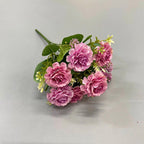 Artificial Peony Bush, 6 Blooms, 13" Tall, Lifelike Faux Peonies for Bouquets, Home Decor, Wedding Arrangements, Vase Fillers