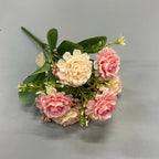 Artificial Peony Bush, 6 Blooms, 13" Tall, Lifelike Faux Peonies for Bouquets, Home Decor, Wedding Arrangements, Vase Fillers