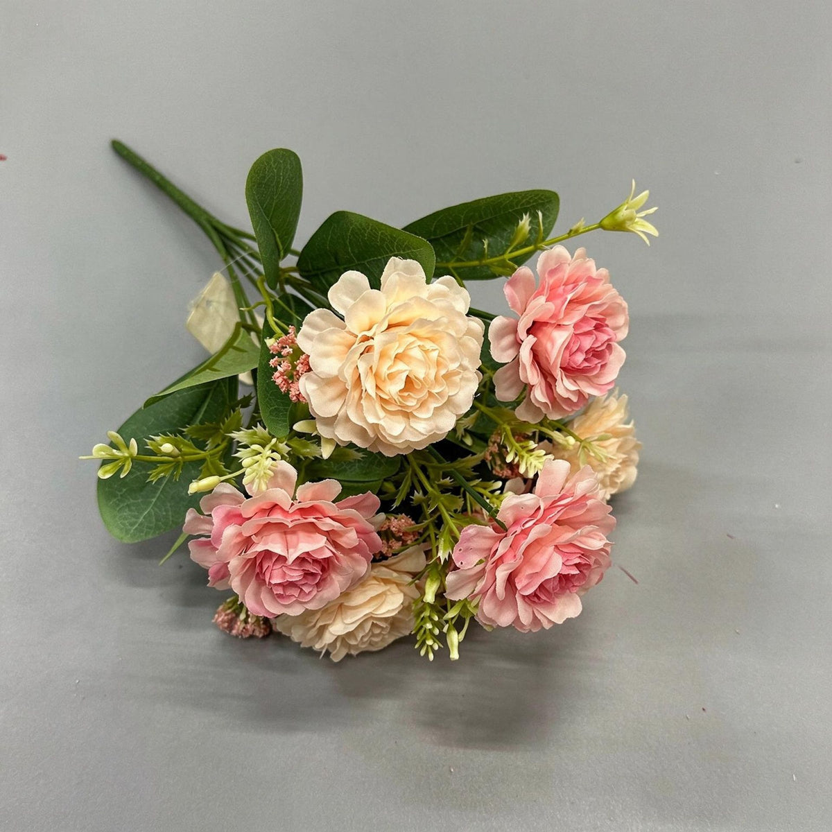 Artificial Peony Bush, 6 Blooms, 13" Tall, Lifelike Faux Peonies for Bouquets, Home Decor, Wedding Arrangements, Vase Fillers