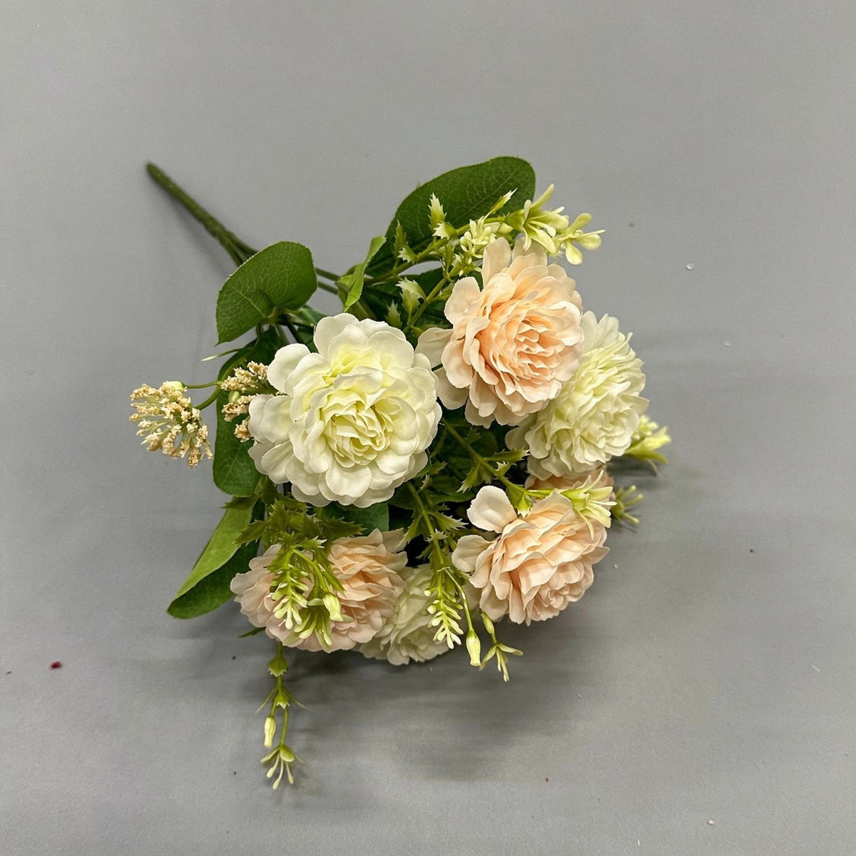 Artificial Peony Bush, 6 Blooms, 13" Tall, Lifelike Faux Peonies for Bouquets, Home Decor, Wedding Arrangements, Vase Fillers