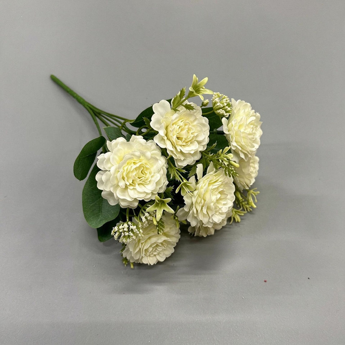Artificial Peony Bush, 6 Blooms, 13" Tall, Lifelike Faux Peonies for Bouquets, Home Decor, Wedding Arrangements, Vase Fillers