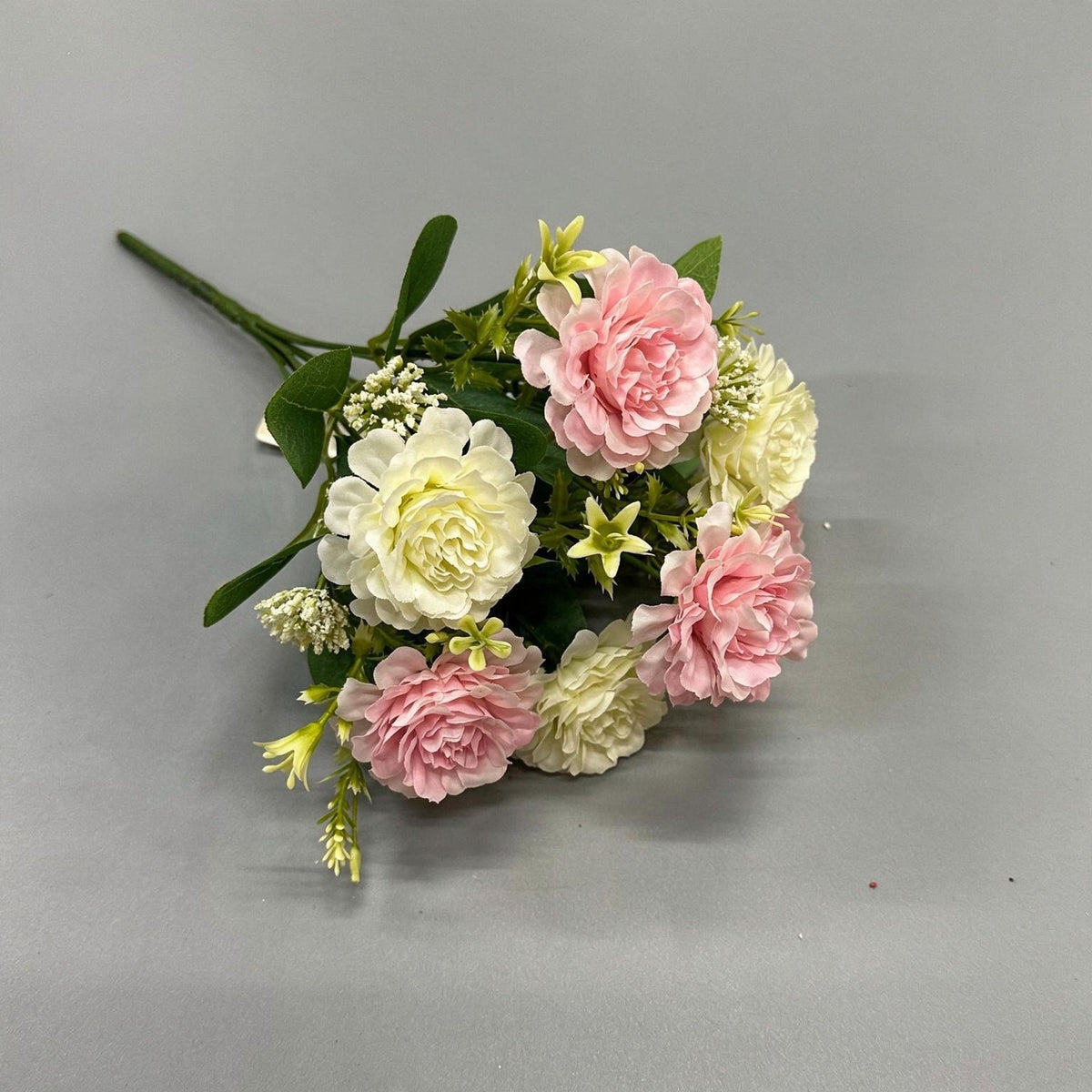 Artificial Peony Bush, 6 Blooms, 13" Tall, Lifelike Faux Peonies for Bouquets, Home Decor, Wedding Arrangements, Vase Fillers
