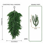 Artificial Christmas Pine Garland with Red Berries, 25" Holiday Wall Hanging, Indoor Festive Decor, Realistic Silk Floral Arrangement