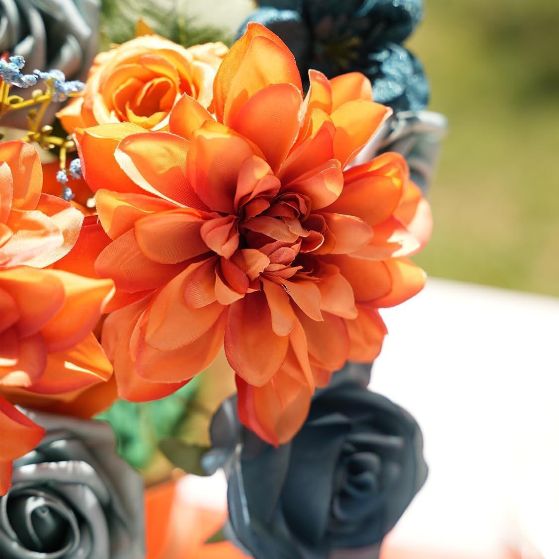 Artificial Anna Roses and Dahlias Floral Pack, Set of 20 Loose Flower Heads, DIY Wedding Arrangements, Home Decor