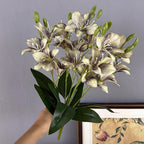 Artificial Bauhinia Flower Bush, Silk Fabric, 19" Height, 20 Blooms, Perfect for Weddings, Home Decor, and Commercial Spaces
