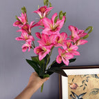 Artificial Bauhinia Flower Bush, Silk Fabric, 19" Height, 20 Blooms, Perfect for Weddings, Home Decor, and Commercial Spaces