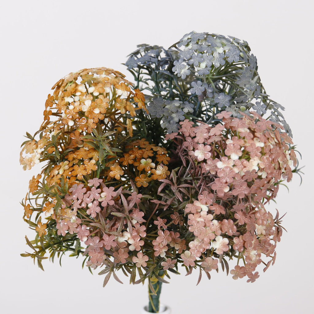 Artificial Chrysanthemum Bush, 7 Blooms, 12" Tall, Realistic Silk Flowers for Home Decor, Vase Arrangements