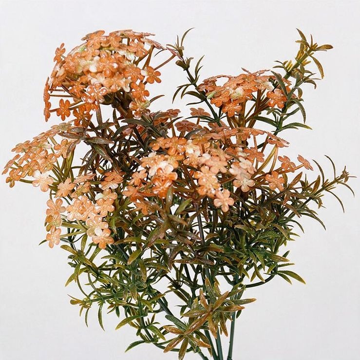 Artificial Chrysanthemum Bush, 7 Blooms, 12" Tall, Realistic Silk Flowers for Home Decor, Vase Arrangements