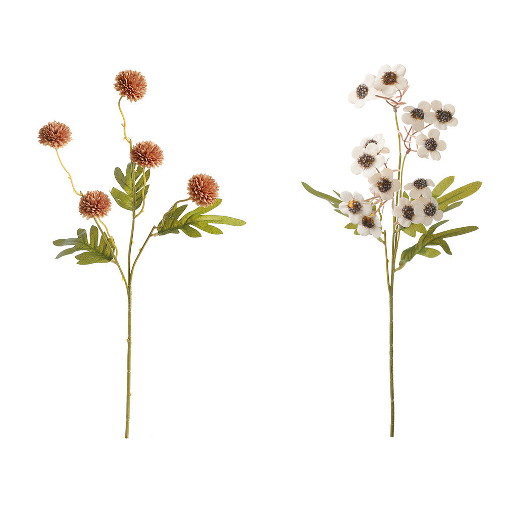 Artificial Dandelion and Plum Blossom Bouquet, 23" Silk Flower Arrangement for Home Decor, Weddings, and Events