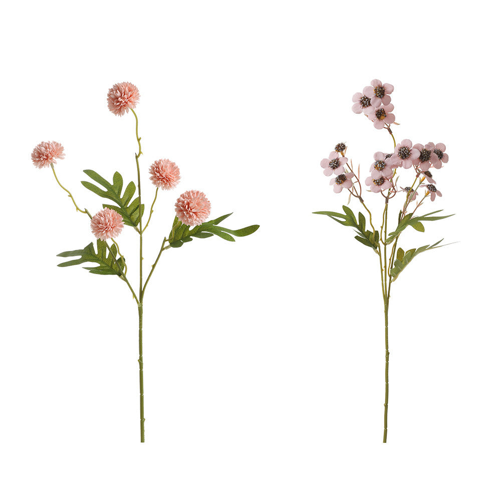 Artificial Dandelion and Plum Blossom Bouquet, 23" Silk Flower Arrangement for Home Decor, Weddings, and Events
