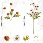 Artificial Dandelion and Plum Blossom Bouquet, 23" Silk Flower Arrangement for Home Decor, Weddings, and Events